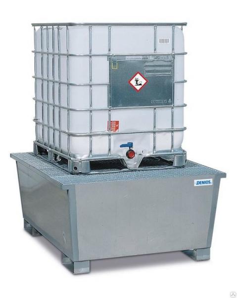 Сточный поддон TC-A 1000 л из оцинкованной стали под 1 еврокуб